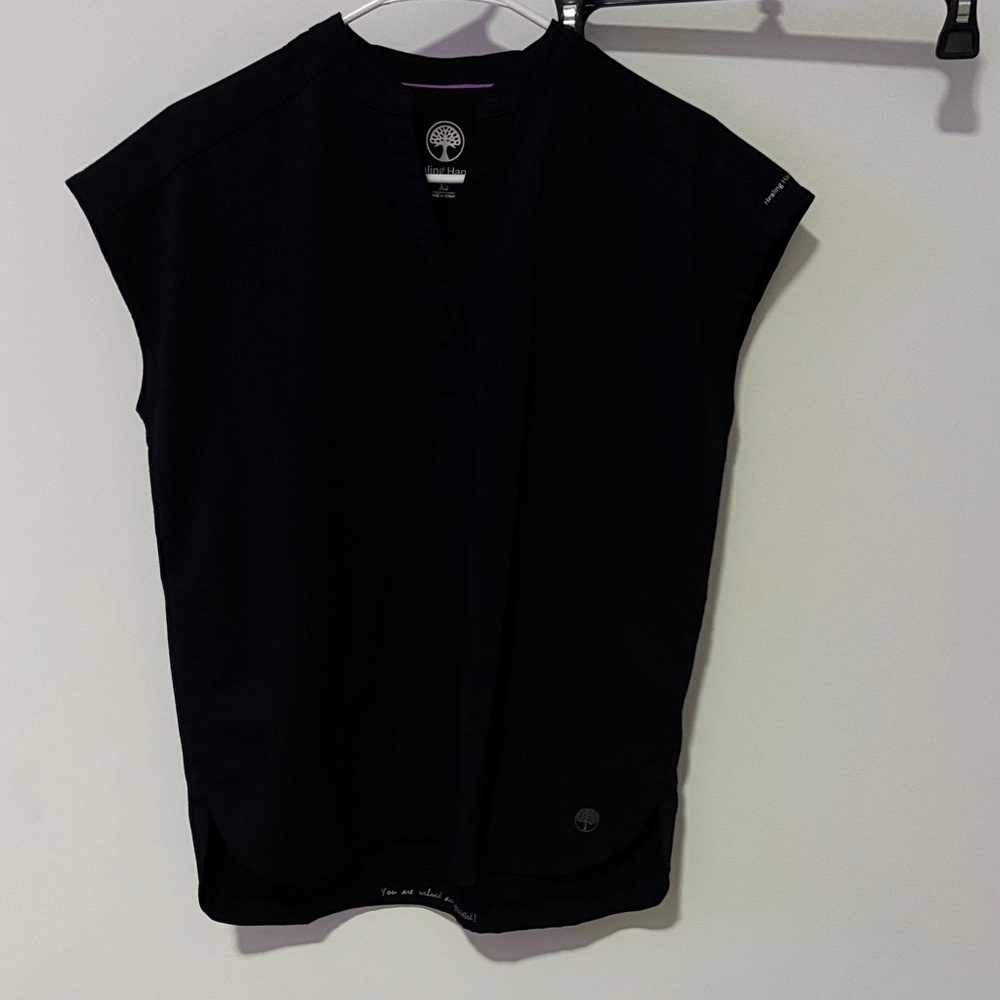 Healing Hands Black Scrub Top Only